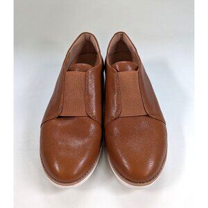 Fit Flop Derby Tan Leather Shoes Size 8 Women's Slip Ons